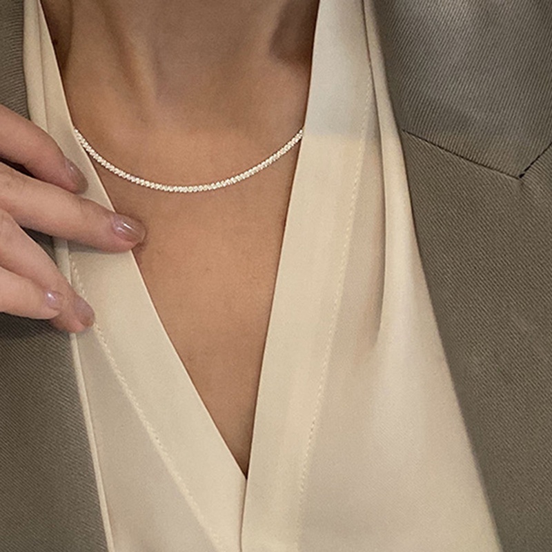 Vòng Cổ Choker Màu Bạc Lấp Lánh Thời Trang Cho Nữ