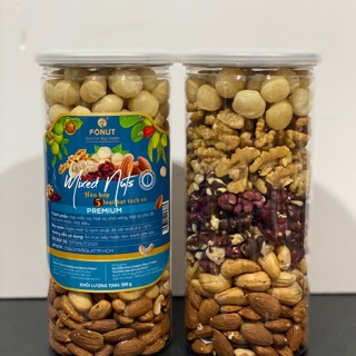 Mixed Nuts 5 loại hạt tách vỏ 500g