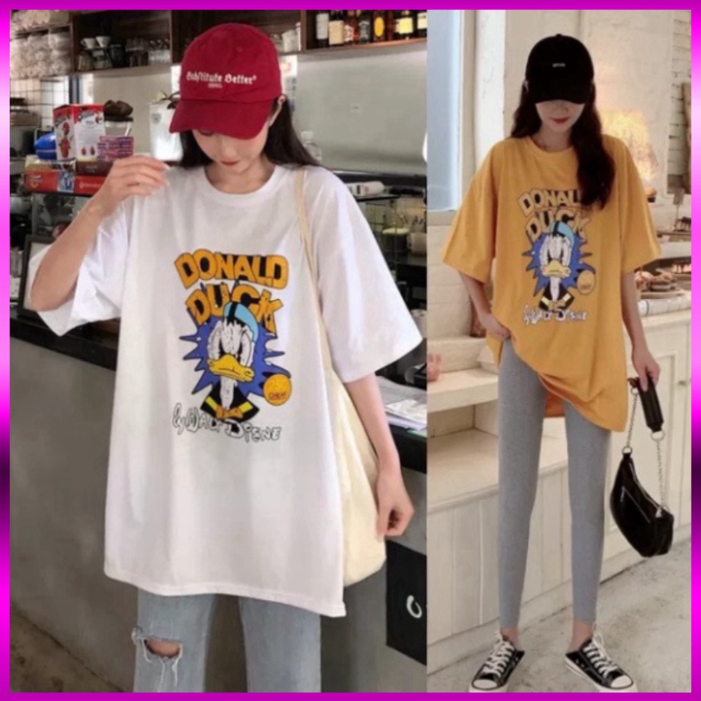 Áo Thun Donal Duck cực kì đẹp cực chất ATIN87 Freesize Dưới 65kg - Áo cộc chất cotton mềm mịn thoáng mát freeship