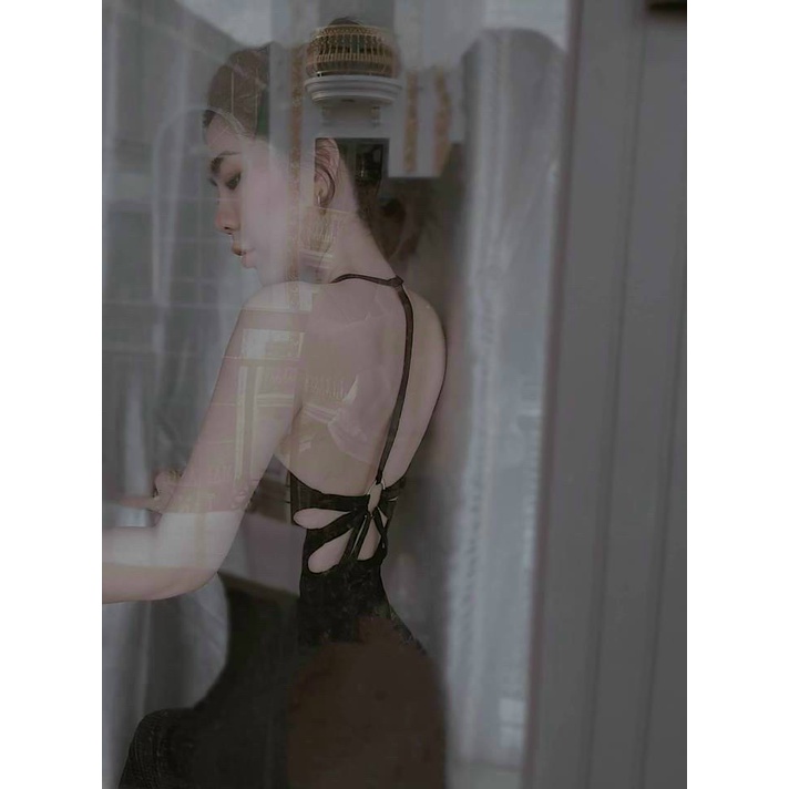 Đầm 2 dây hở lưng khoen body maxi cực xinh , chất thun gân mềm mịn dày dặn