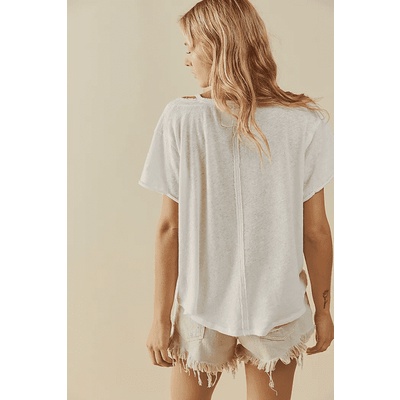 Áo linen Free People xẻ vai