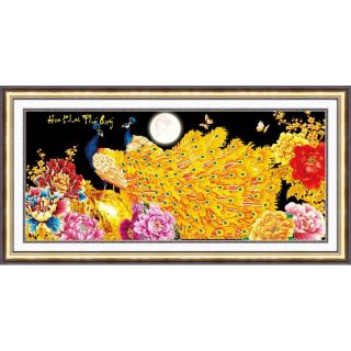 Tranh thêu 3D Hoa Khai Phú Quý 88956_82*40cm