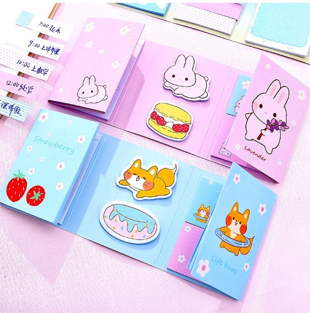 Giấy Note Bộ + Sticker + Đánh Dấu Trang Hình Siêu Dễ Thương Ngộ Nghĩnh