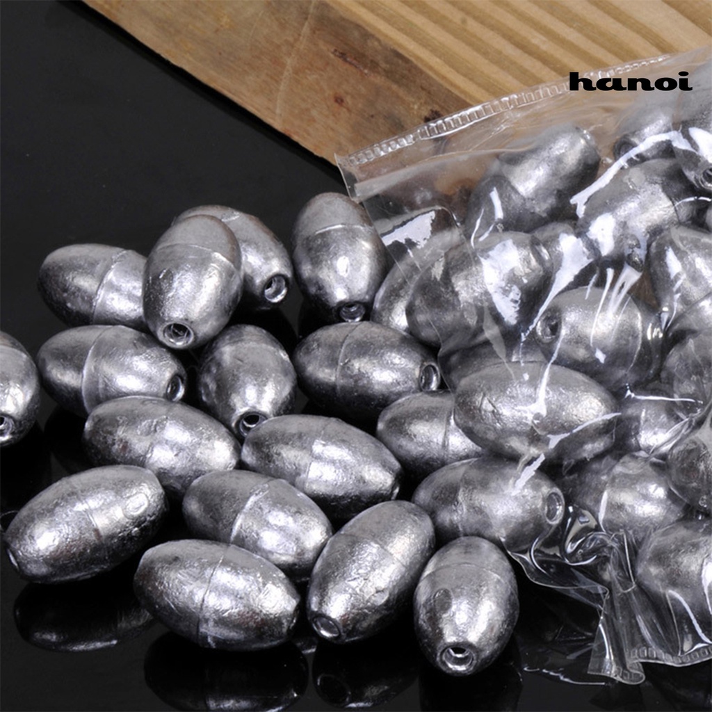 Set 100 chì câu cá hình quả ô liu chống mài mòn siêu bền