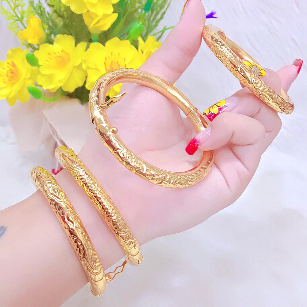 Vòng Tay Nữ Bọng Khóa Gài Mạ Vàng 24K ( 01 Vòng )