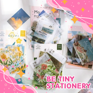 Sticker phong cảnh thời gian đầy màu sắc Set 60 tấm Be Tiny