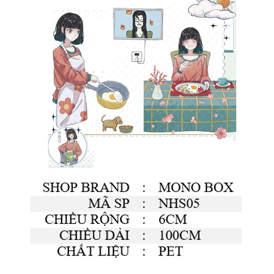 Washi tape nhân vật chiết cute đẹp trang trí sổ MONO BOX NHS05