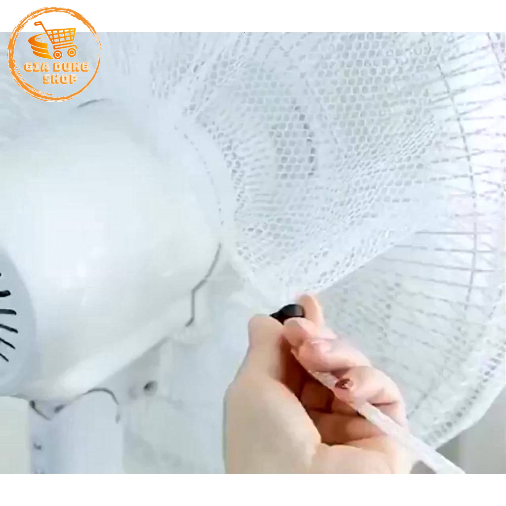 Lưới Bọc Quạt Hình Thú Ngộ Nghĩnh, Có Dây Rút Bao Toàn Bộ Quạt An Toàn Cho Bé