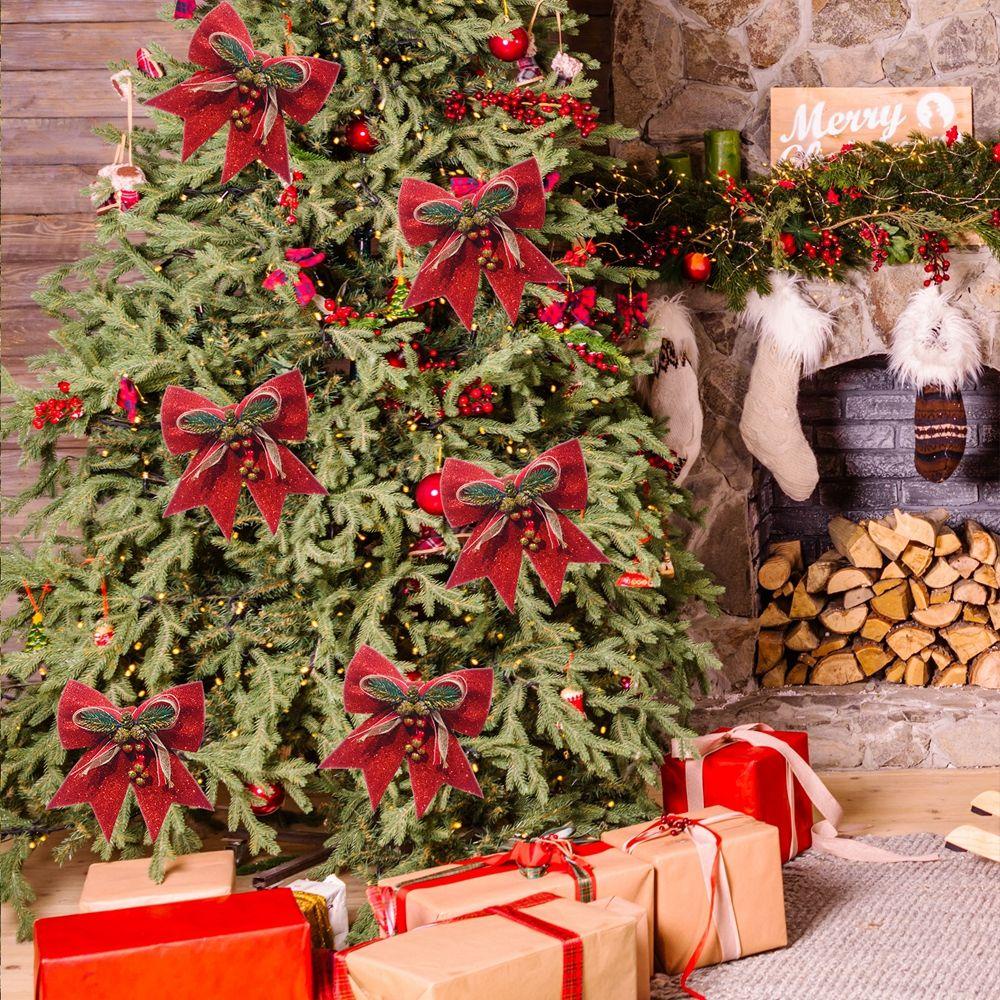 Nơ Trang Trí Giáng Sinh / Năm Mới Màu Đỏ Cỡ Lớn