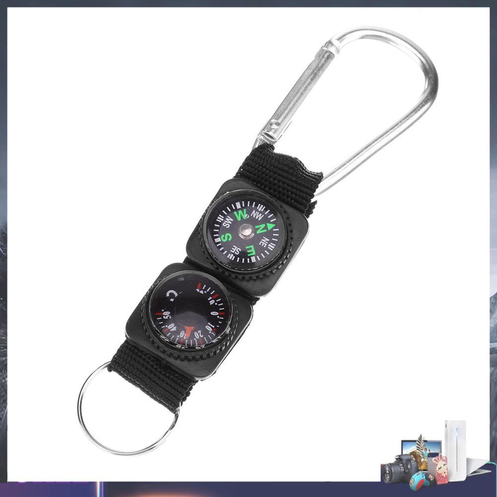 Móc khóa 3 trong 1 tích hợp la bàn và nhiệt kế