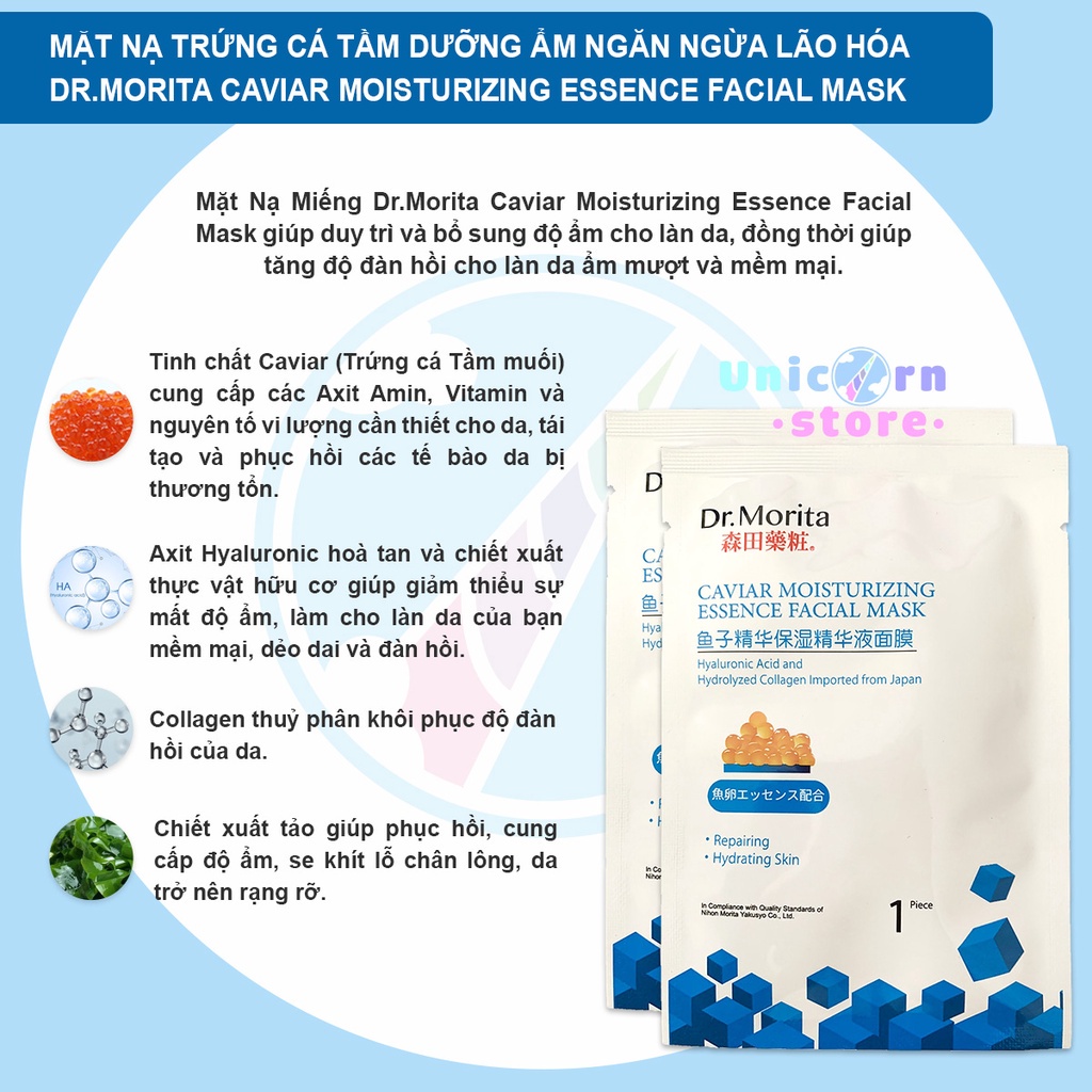 Mặt Nạ Dưỡng Da Ngừa Mụn, Cấp Ẩm và Dưỡng Sáng Dr.Morita 25ml