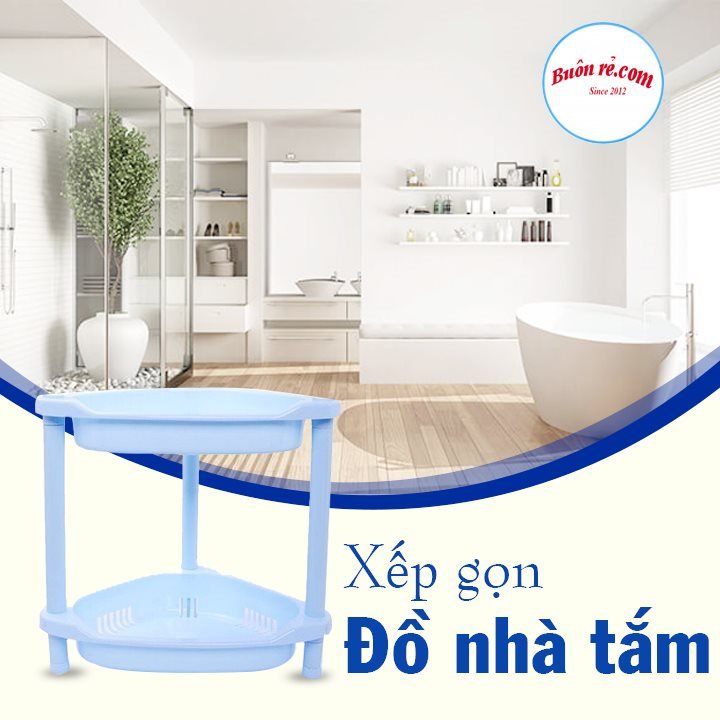 Kệ góc tam giác 2 tầng, 3 tầng Việt Nhật (5562), Kệ để đồ phòng tắm, nhà bếp, đựng gia vị đa năng -Buôn rẻ 01405