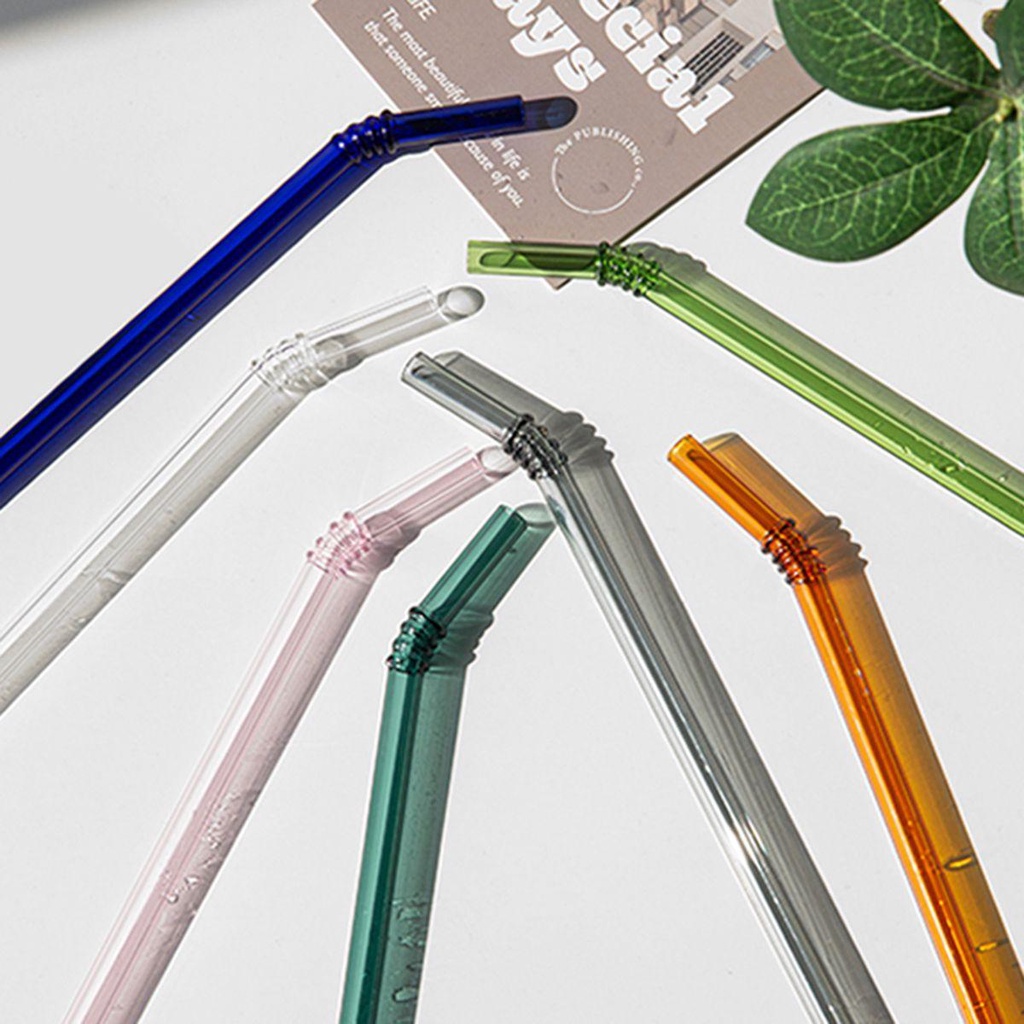 Epoch Ống Hút Thủy Tinh Chịu Nhiệt Nhiều Màu Sắc Trang Trí Bàn Ăn Tiệc Tùng