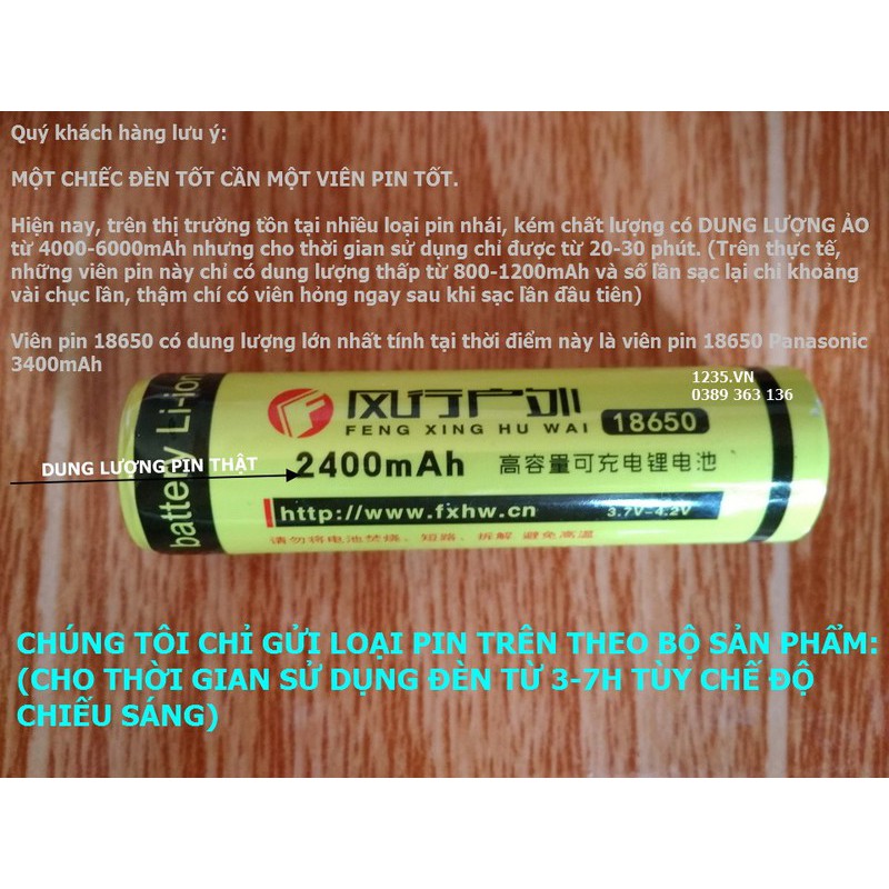 Pin sạc đèn pin 18650,pin sạc
