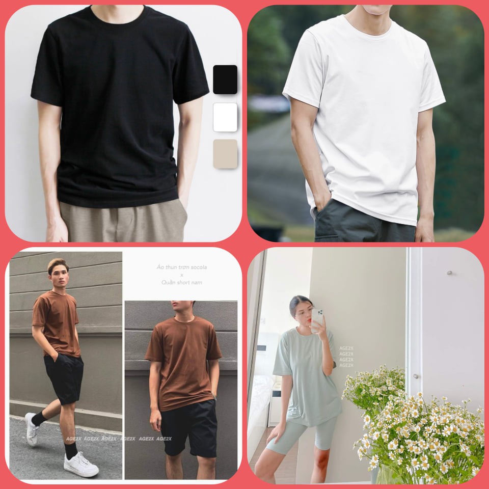 ÁO THUN TRƠN UNISEX #AGE2X MÀU MỚI