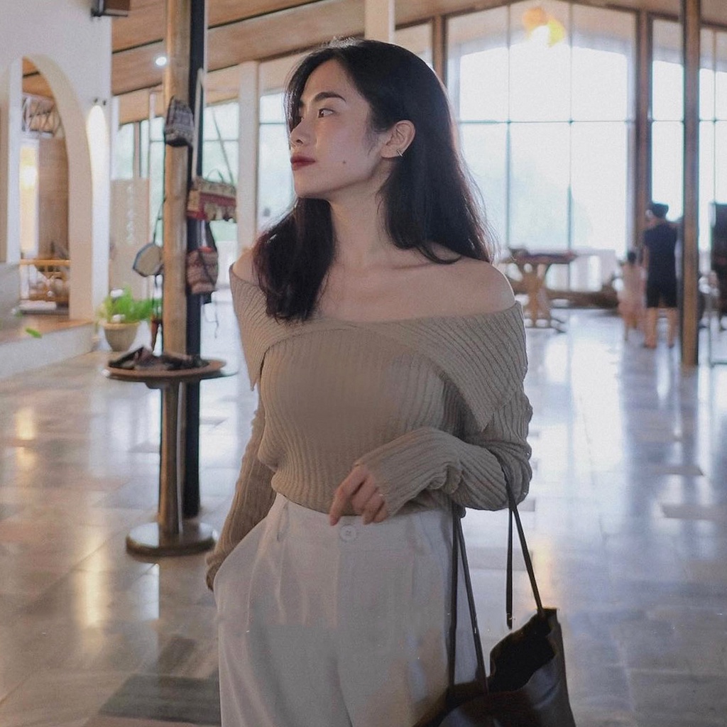 Áo len tăm dài tay cổ kiểu phối bèo tiểu thư (hàng QC) - Ảnh thật cận chất | BigBuy360 - bigbuy360.vn