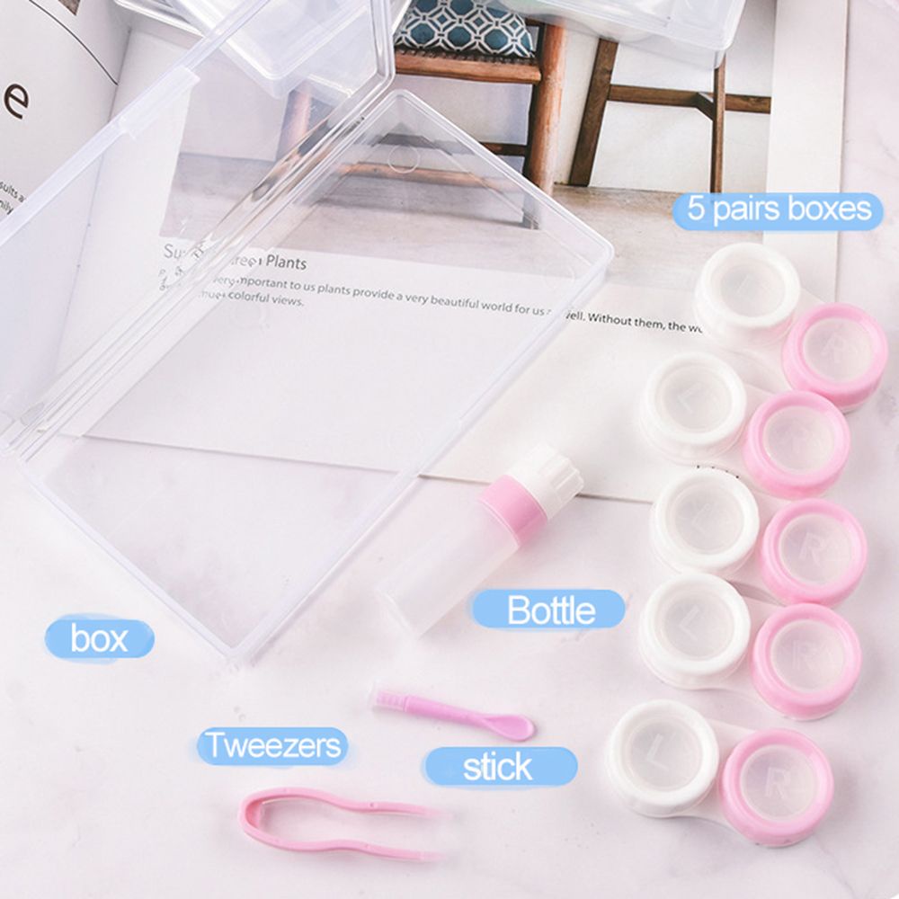 Unmegoni 1/ 5 hộp đựng kính áp tròng du lịch nhiều màu lựa chọn dễ mang theo