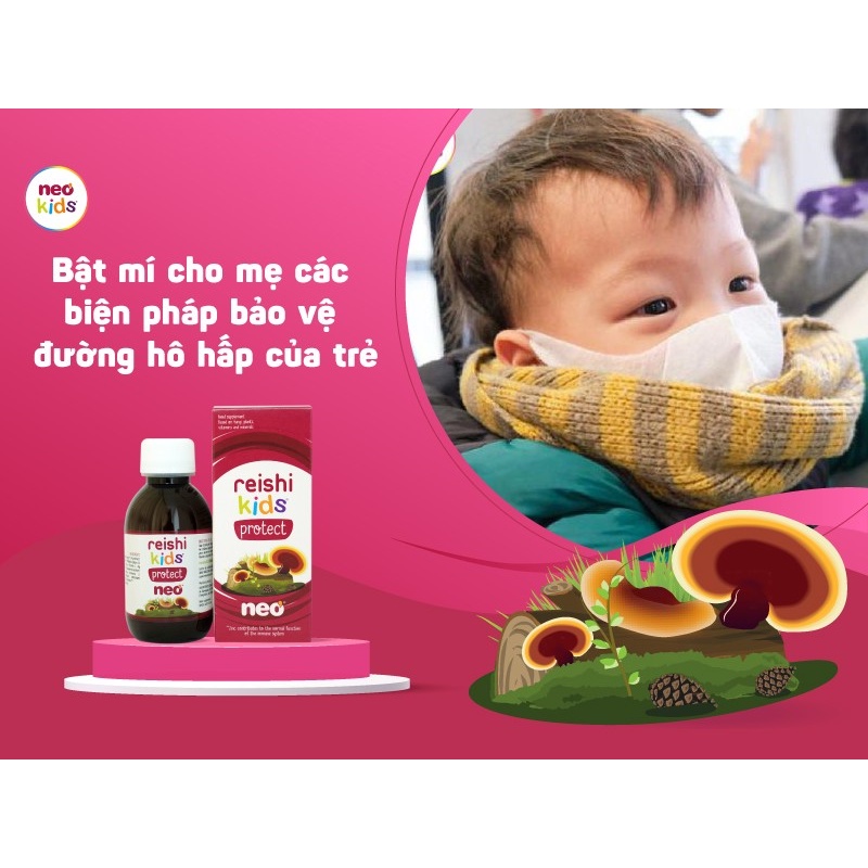 Neo Reishi Kids Protect 150ml - Hỗ trợ tăng cường đề kháng cho cơ thể