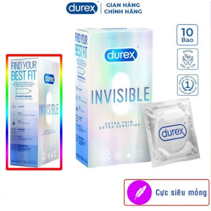Bộ đôi Bao cao su ÔM SÁT & SIÊU MỎNG - Durex INVISIBLE và Durex FETHERLITE Tổng kho BCS Hà Nội