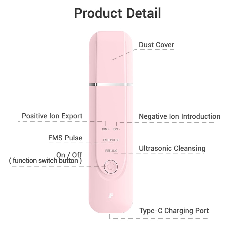 Máy rửa mặt Xiaomi làm sạch mụn đầu đen bằng sóng siêu âm