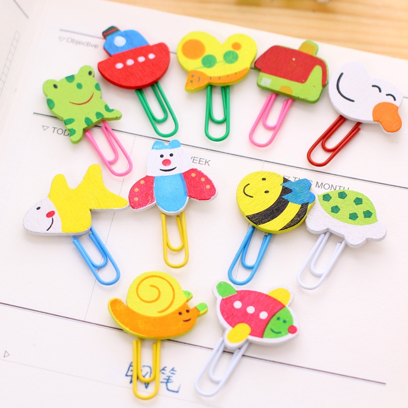 Kẹp giấy hoạt hình SOSAMA kim kẹp giấy kiêm bookmark sổ họa tiết hoạt hình đáng yêu nhiều màu SC-001425