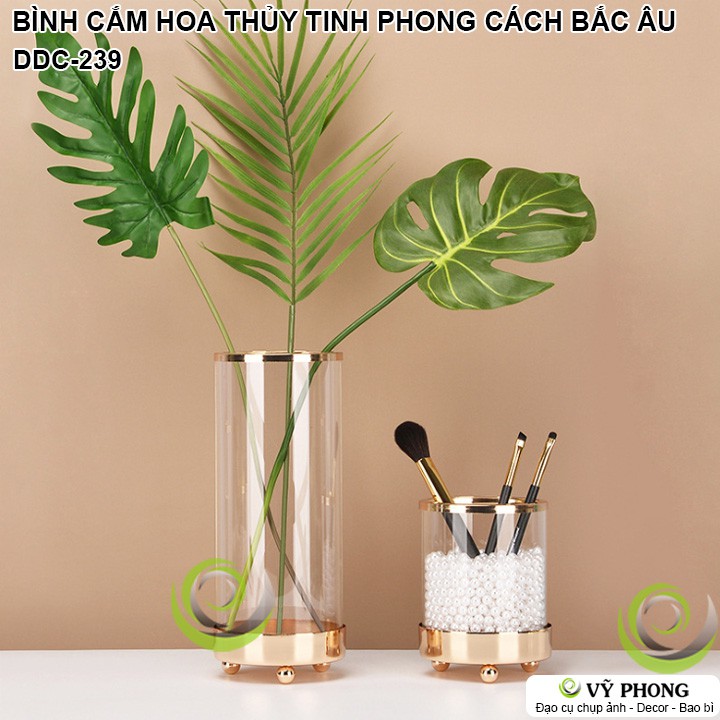 BÌNH HOA LỌ CẮM HOA NGHỆ THUẬT SẮT THỦY TINH PHONG CÁCH BẮC ÂU NORDIC TRANG TRÍ ĐẠO CỤ CHỤP ẢNH SẢN PHẨM INS DDC-239