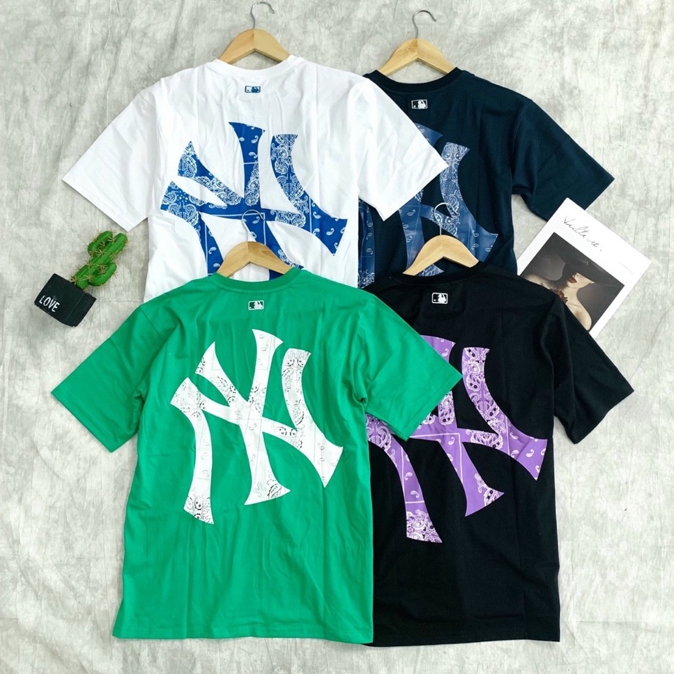 Áo Phông Tee MLB Họa Tiết Hoa Văn Chữ Lưng VNXK - ÁO THUN NY HÀNG XUẤT DƯ