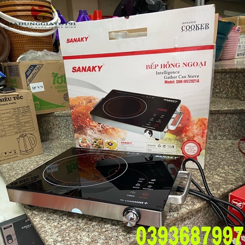 🍇BẾP HỒNG NGOẠI SANAKY SNK-2021A CÓ HẸN GIỜ-MẶT KÍNH CERAMIX CHỊU NHIỆT BẢO HÀNH 12 THÁNG