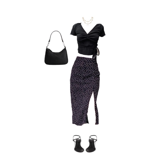 Váy dài xẻ tà lụa (Đen/Tím/Bi) | BigBuy360 - bigbuy360.vn