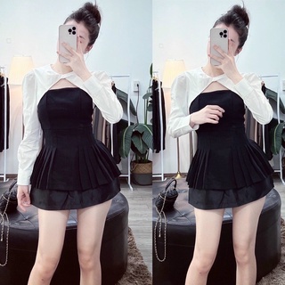 Áo sơ mi chiết eo cổ tròn dài tay nữ tôn dáng siêu sang