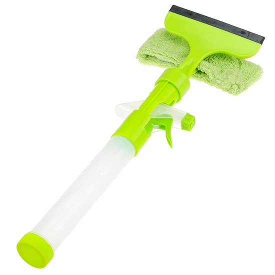 Cây gậy lau cọ kính kèm giẻ lau có bình xịt tiện dụng