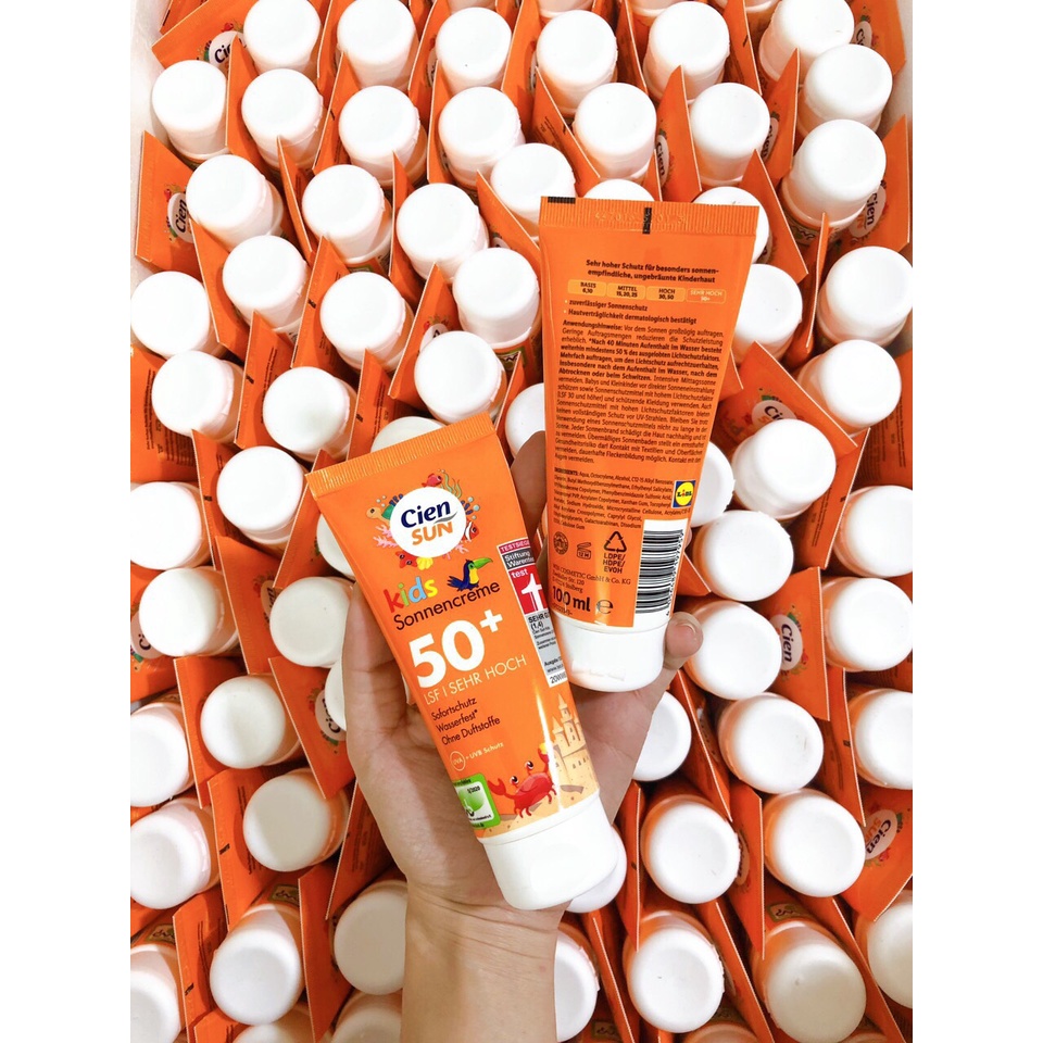 KCN Cien Sun Kids SPF 50+ mặt và toàn thân lành tính, an toàn cho trẻ em bé từ 1 tuổi