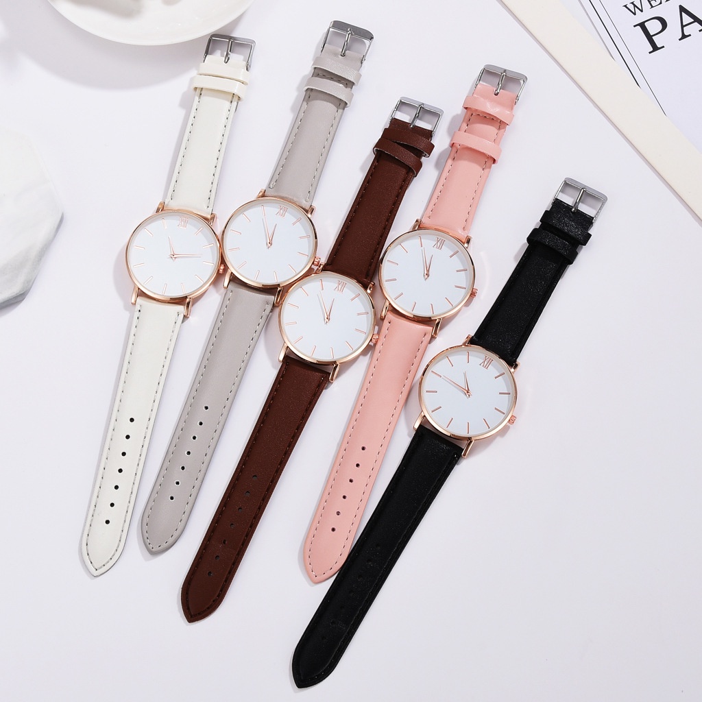 Đồng hồ DZINER nam nữ unisex dây da thời trang kiểu dáng đơn giản bazic ND38