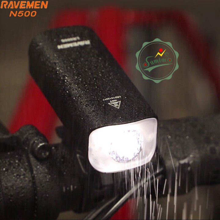 Đèn xe đạp - Đèn pha  RAVEMEN N500 chống nước IPX6 - Chính hãng