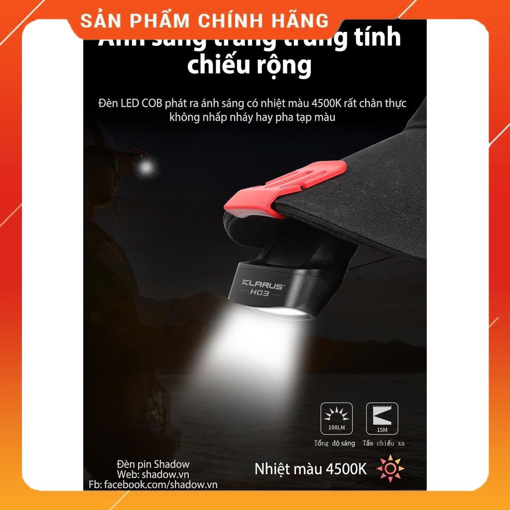 Đèn pin đội đầu đeo đầu  KLARUS HC3 cảm biến chuyển động sáng 100 lumen xa 15m pin 500mAh Đèn & Đèn pin