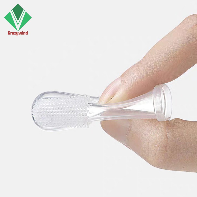 Bàn Chải Đánh Răng Xỏ Ngón Tay Bằng Silicone Mềm Cho Bé