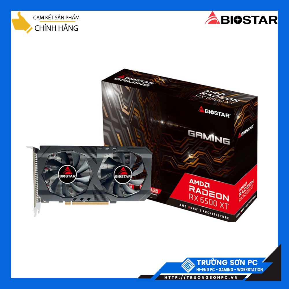 VGA Card Màn Hình BIOSTAR RX6500 XT 4GB GDDR6 128bit | DisplayPort/ HDMI