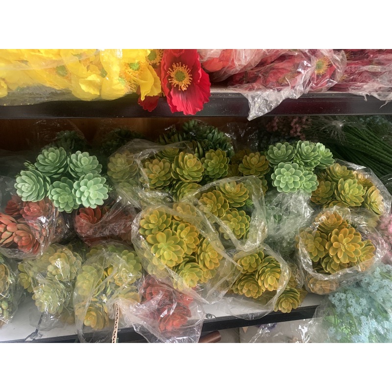 Cụm hoa sen đá giả siêu đẹp giống thật 99%