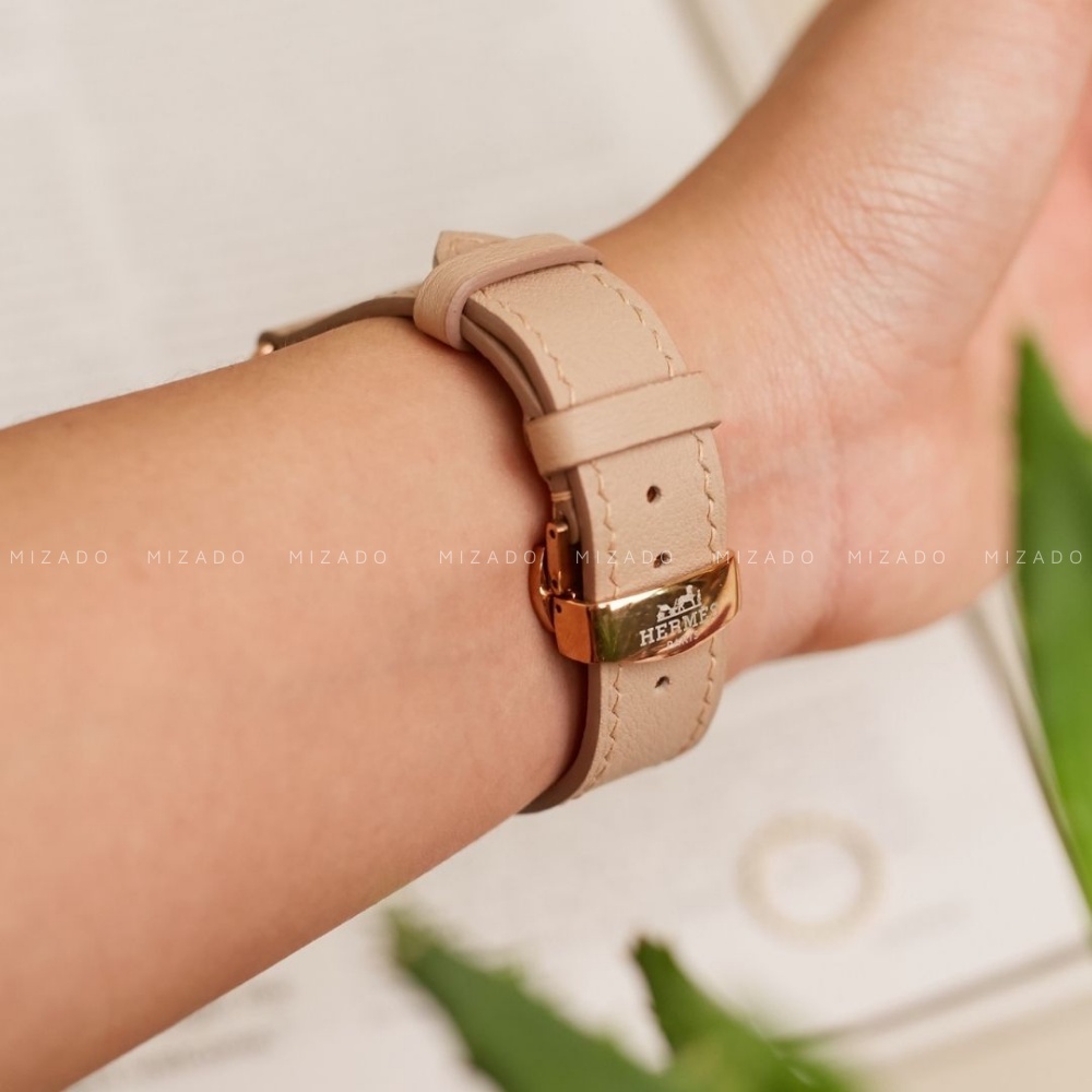 Dây da thủ công Swift Kem dành cho Apple Watch Series 1/2/3/4/5/6/7/SE, đồng hồ thông minh, đồng hồ cơ MIZADO DDTC108
