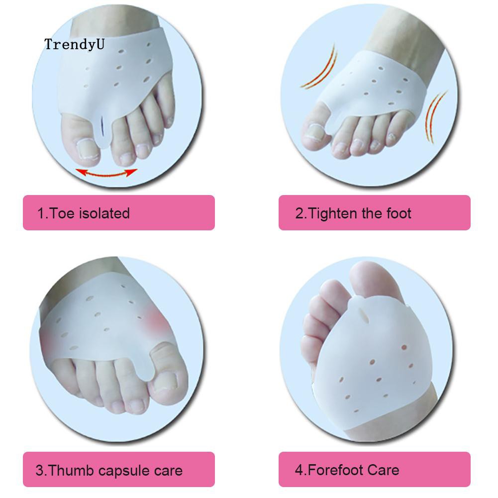 1 Cặp Dụng Cụ Tách Ngón Chân Giảm Đau Bằng Silicone Tiện Dụng