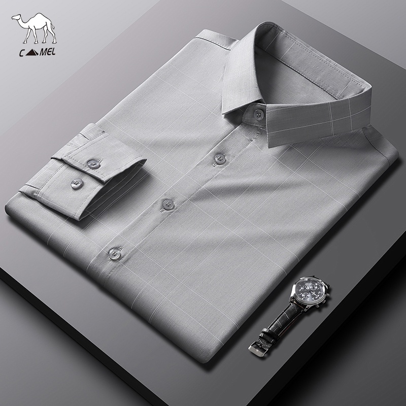 Áo sơ mi nam dài tay thời trang thường ngày, Áo sơ mi in chữ thoải mái và thoáng khí, Áo sơ mi nam dài tay
