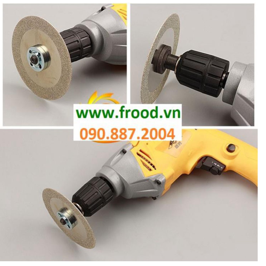 Đầu Chuyển Máy Khoan Thành Máy Cắt, Máy Cưa, Máy Mài TRỤC 6mm hoặc 10mm vavf các loại phụ kiện