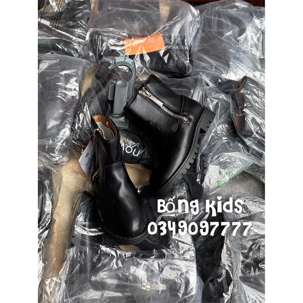 Bốt Da Bé Gái Kéo Khoá Đen Target