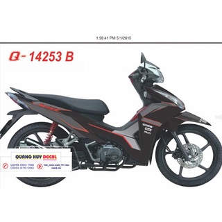 Tem trùm wave RSX đen chỉ đỏ - Tem wave xe máy thiết kế theo yêu cầu - Tem trùm xe máy wave RSX đẹp và chất