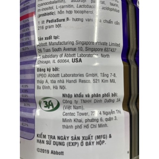 Sữa bột pediasure 850g date mới