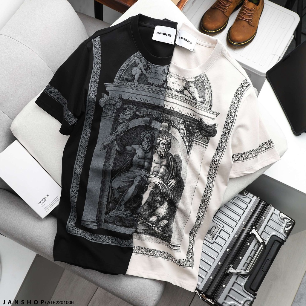 Áo Thun In Hình Vị Thần Hy Lạp Zeus Ấn Tượng Cùng Chất Vải Cotton Thoáng Mát