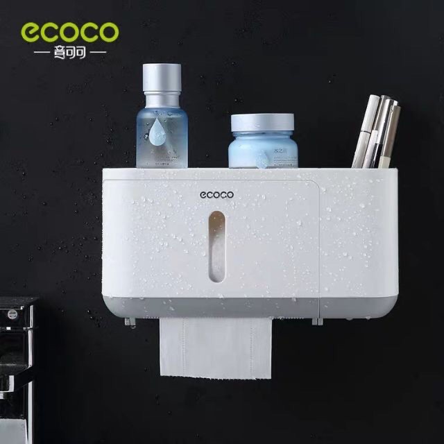 Hộp đựng giấy vệ sinh có 2 ngăn để đồ đa năng ECOCO 1808