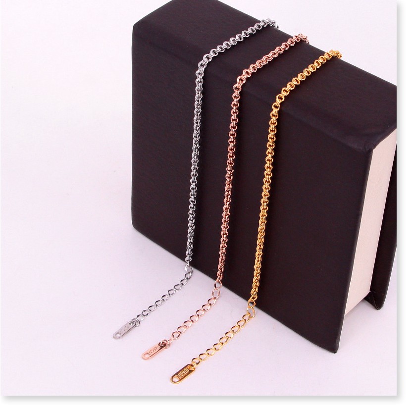 Vòng tay lắc tay nữ titan 2 xích lòng nhau H14-407 - CAM KẾT KHÔNG GỈ, KHÔNG BAY MÀU - BẢO HÀNH 12 THÁNG