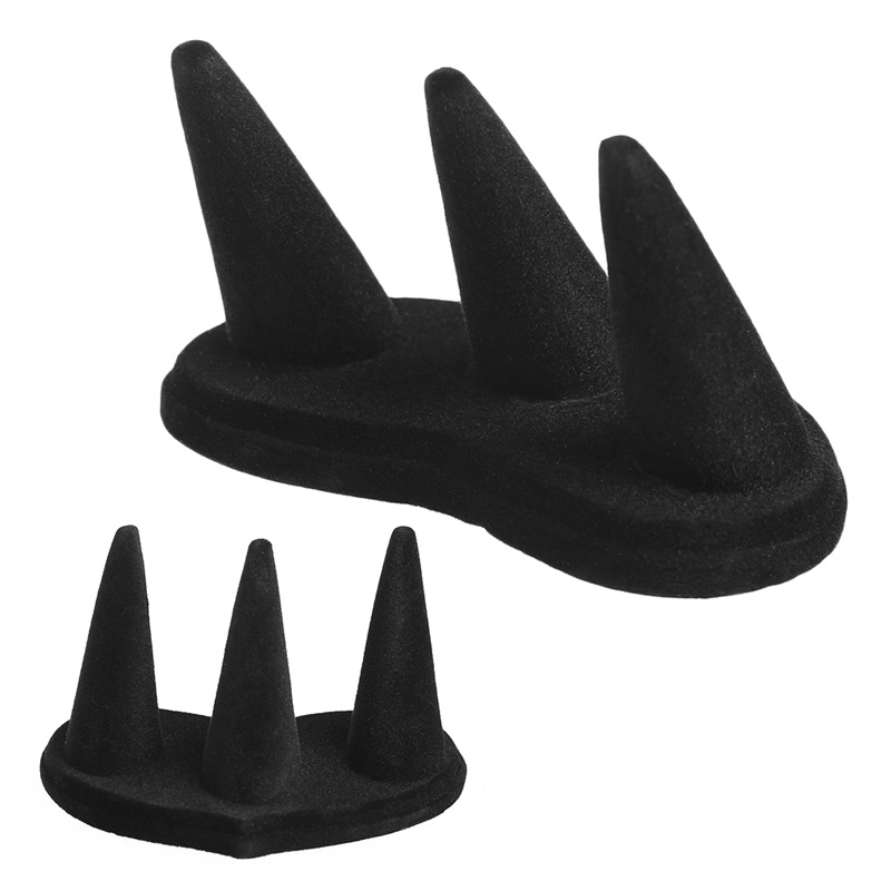 Giá Trưng Bày Nhẫn 3 Ngón Tay Bằng Nhung Đen Mới