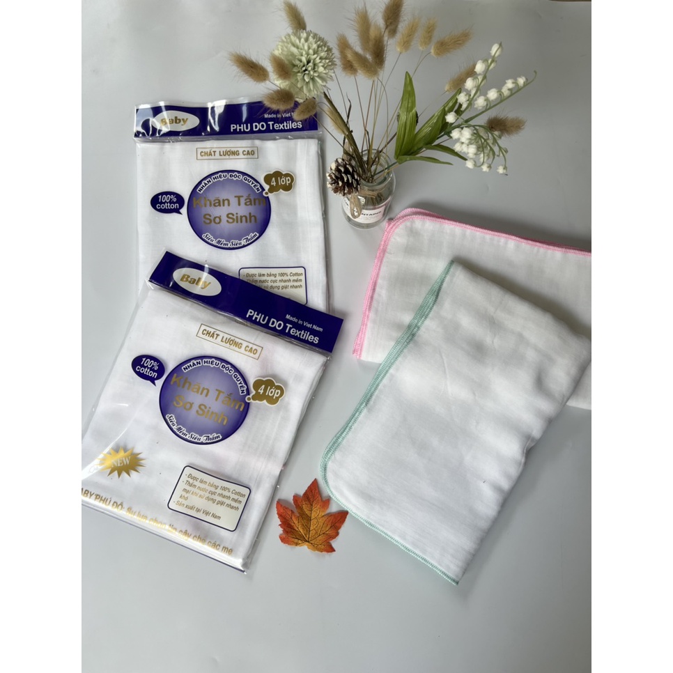 Khăn Tắm Phú Đô - Khăn Tắm Xô Cho Bé 4 Lớp, 6 Lớp Siêu Thấm Hút Hàng Việt Nam
